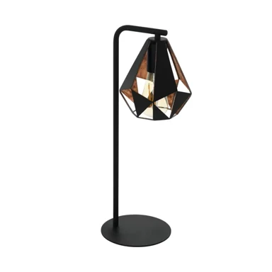 Stolna lampa Carlton 4, E27, crna/bakar