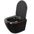 REA WC Školjka viseća Carlo Mini Rimless Duroplast Flat Black Gold Edge