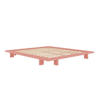 KARUP DESIGN Bračni krevet Japan 180x200 cm od masivnog bora s podnicom, svijetlo ružičasti