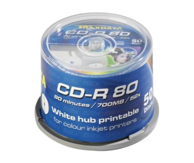 TRX CD-R PRN F Cake, 50 kom, bijeli