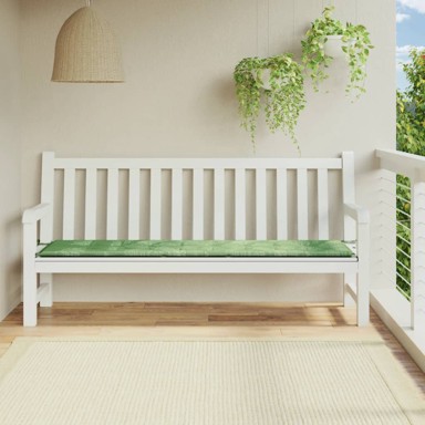 Jastuk za vrtnu klupu s uzorkom lišća 200x50x3 cm od tkanine
