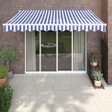 Automatska tenda na uvlačenje 3.5 x 2.5 m, plava i bijela