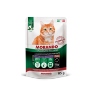 MORANDO Hrana za mačke Cat Adult Sterilized komadići govedina i povrće u umaku, 85g