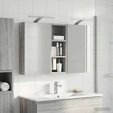 Set kupaonskih ormarića s LED lampicom, 3 kom, 80 x 10.5 x 50 cm