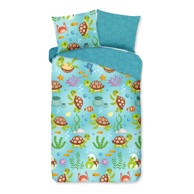 GOOD MORNING Pamučna dječja posteljina za krevet za jednu osobu/produženi krevet 140x220 cm Turtles plava