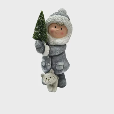 Božićne lampice Dječak, LED rasvjeta, 2 × LR44 baterije, 20 cm