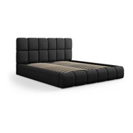 MICADONI HOME Bračni krevet tapecirani s prostorom za pohranu s podnicom, Bellis 160x200 cm, crni