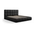 MICADONI HOME Bračni krevet tapecirani s prostorom za pohranu s podnicom, Bellis 160x200 cm, crni