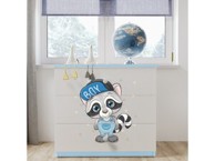 Dječja komoda Rakun, plava, 80×80×41 cm