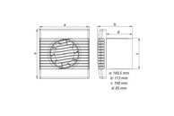 HACO Zidni ventilator 0907 / Ø100 mm, senzor vlage