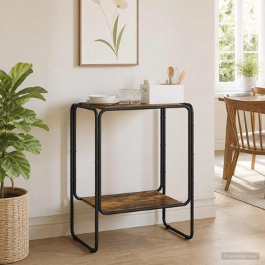 Komoda 60 x 38 x 75 cm od prerađenog drva, dimljeni hrast
