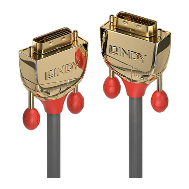 LINDY DVI-D kabel 36205, 7,6 m, crno-zlatni