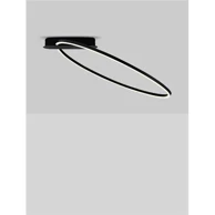 NOVA LUCE Stropna svjetiljka Kiklos NL9248174, LED 30 W, 3000 K, 1250 lm, crna