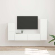 Set zidnih TV komoda 4 kom, konstruirano drvo, bijeli
