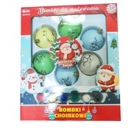 Set od 6 kuglica za bor s bojama za oslikavanje