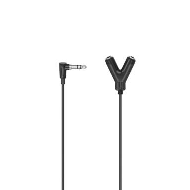 HAMA Audio kabel 0,2 m 3.5 mm na 2 x 3.5 mm, crni