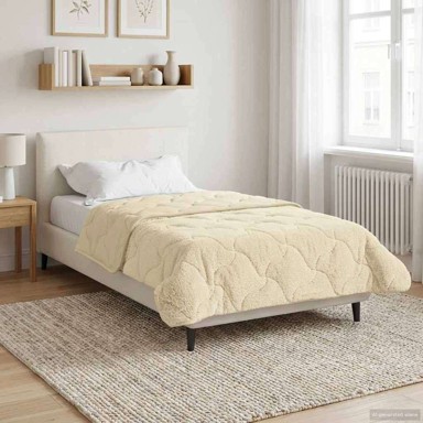 Zimska pokrivača, 155 x 220 cm, krema, mikrofibra/teddy flis