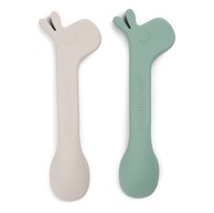 DONE BY DEER Silikonske žličice, Lalee Green (2 kom)