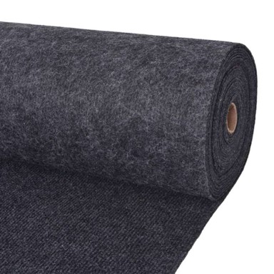 Tepih, 1,2 x 15 m, poliester, antracit