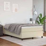 Box spring krevet s madracem, 120 x 200 cm, umjetna koža, krem, visina 35 cm