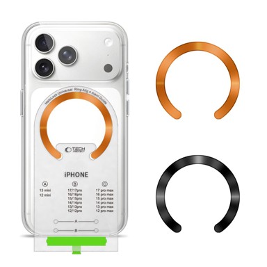 TECH-PROTECT MMP210 MagSafe univerzalni prsten, crni i narančasti