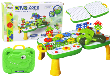 Stol kofer DIY set slagalica blokovi Dinosaur, 249 dijelova