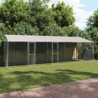Kavez za pse 800×200×256 cm, srebrni, cinkani čelik