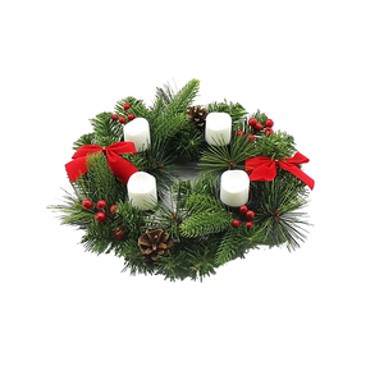 Adventski vijenac s LED svijećama, 30cm