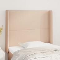 Uzglavlje s ušima boja cappuccina 103x16x118/128cm umjetna koža