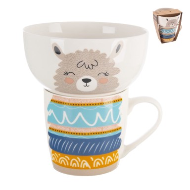 ORION Porculanski set šalice i zdjele 2 kom 350 ml