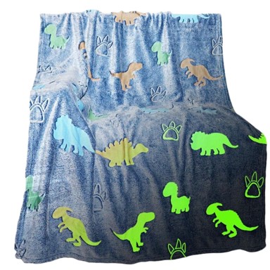HOME & MARKER Dječji pokrivač Luminova 150×100 cm dinosaura, zeleni
