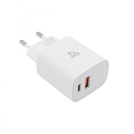 SBOX Brzi zidni punjač, USB-A/USB-C, HC-45, 2 utora, 45W GAN, bijeli