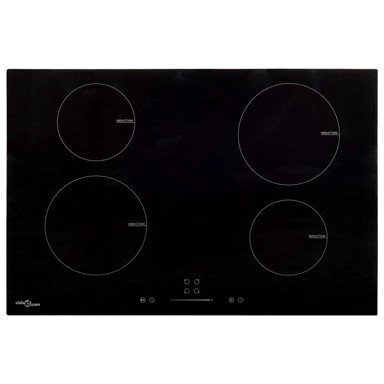 Indukcijska ploča za kuhanje s 4 plamenika, staklena, 77 cm, 7000 W