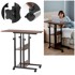 SPRINGOS Stol mobilni 73-85x40x80 cm, tamnosmeđa/crna
