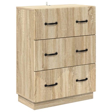 Ormar s ladicama, 66 x 34,5 x 87 cm, konstruirano drvo, crna