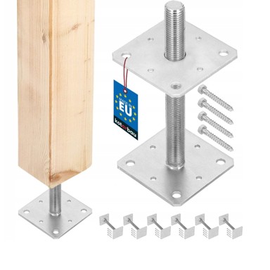 KOTARBAU Kompleti podesivih podnožja za stupove ZSY2384 set od 6 komada, 110x110x250 mm