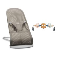 BABYBJORN Ležaljka za bebe BLISS MESH+ GOOGLE EYES, siva