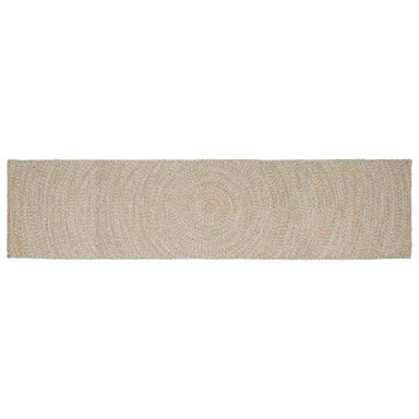 Tepih, dimenzije 60 × 400 cm, juta, prirodna i bijela