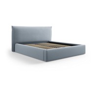 MILO CASA Tapecirani bračni krevet Elio 160x200 cm s podnicom i prostorom za pohranu, svijetlo plavi