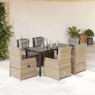 Vrtna garnitura, 7-dijelni set, od poliratana, dimenzije 160 x 80 x 74 cm, bež i svjetlosiva