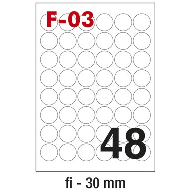 FORNAX Etikete ILK, fi 30 mm, 100 listova