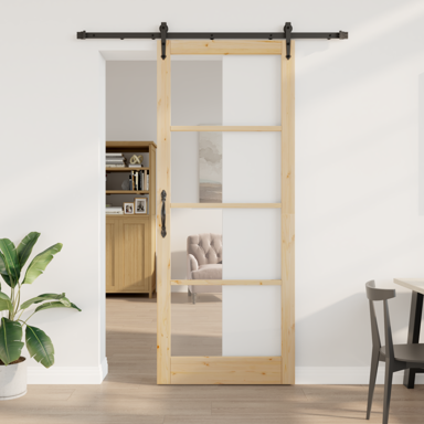 Klizna vrata s kompletnim priborom 93x232 cm masivna borovina