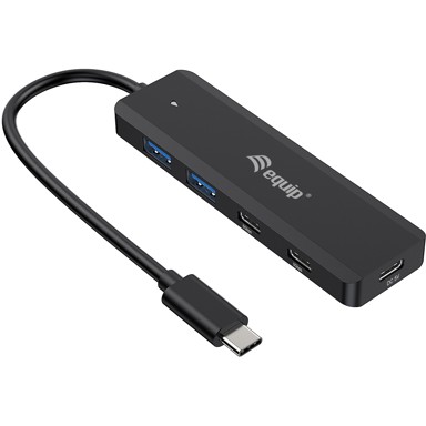 EQUIP USB-C hub, 4-portni, 2× USB-C + 2× USB-A, 5 Gbps