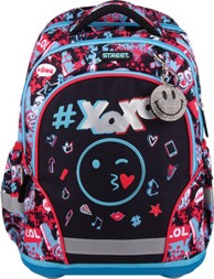 STREET Školski ruksak, ergonomski, XOXO+privjesak