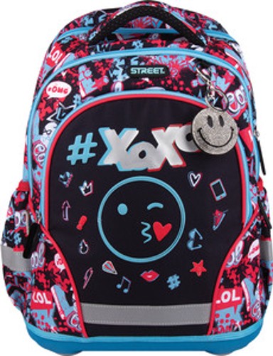 STREET Školski ruksak, ergonomski, XOXO+privjesak