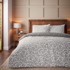 CATHERINE LANSFIELD Posteljina Grace Floral Leaf flanelska za bračni/produženi krevet 230x220 cm siva