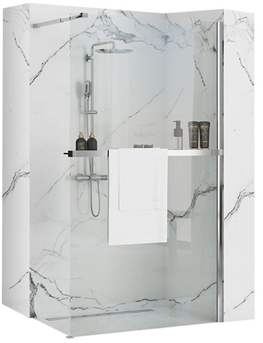 REA Tuš zid Rea Aero N 80 s policom i Evo vješalicom