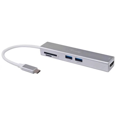EQUIP USB-C na HDMI + 2x USB 3.0 + SD adapter 4K 30Hz 0.15 m, crna