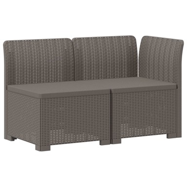 Vrtna sofa, dvosjedna, izgled ratana, PP, svjetlosiva
