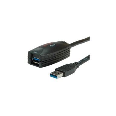ROLINE Aktivni produžni kabel, USB 3.0, sa ponavljačem, 5,0 m, crni